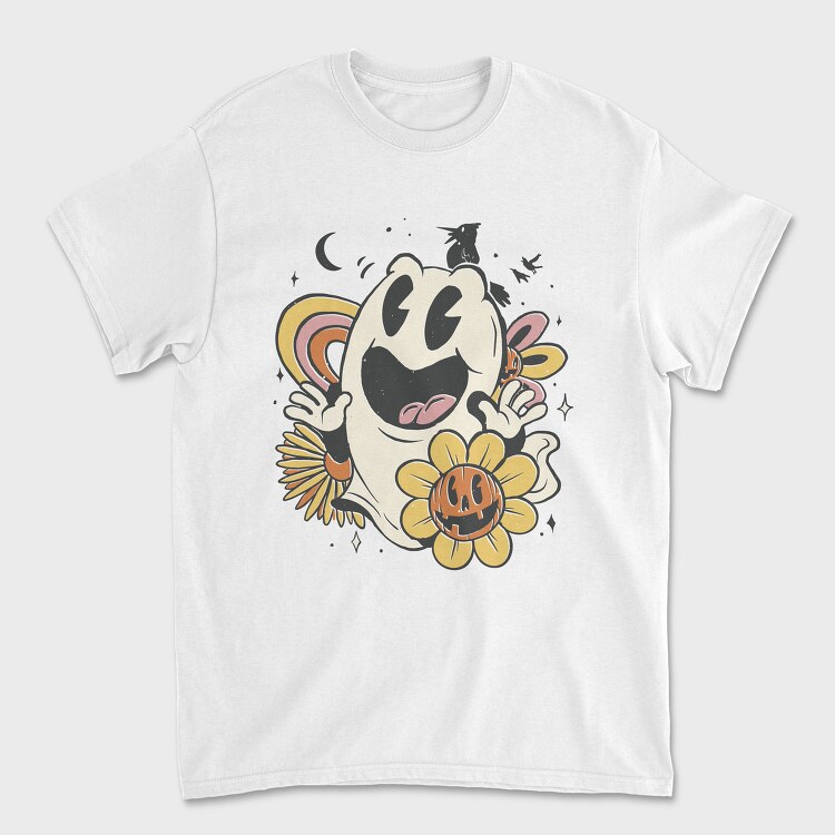 Cute Retro Ghost Halloween Vintage, Tricou Barbati (Unisex)