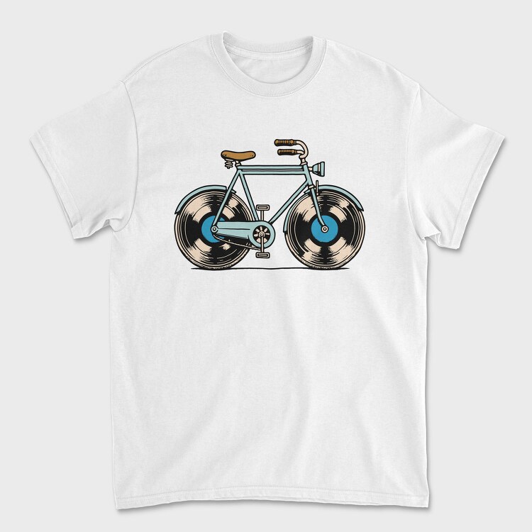 Bicycle Vinyl Record Bike, Tricou Barbati (Unisex)