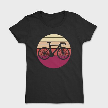 Bike Silhouette Retro Sunset, Tricou Femei