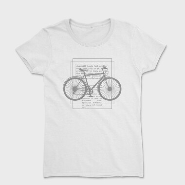 Biker Text Bicycle, Tricou Femei