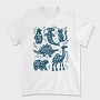 Blue Animals Cut Out Scandinavian Art, Tricou Barbati (Unisex)