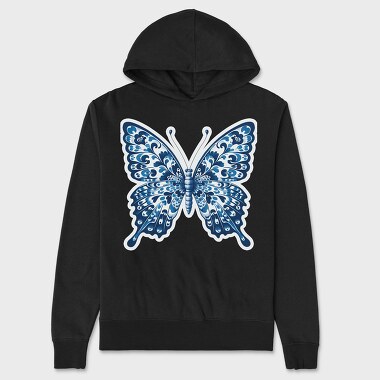 blue butterfly, Hanorac Oversize Barbati (Unisex)