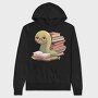 Bookworm With Glasses Worm Reading, Hanorac Oversize Barbati (Unisex)