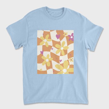 Danish Pastel Floral Checkered, Tricou Barbati (Unisex)