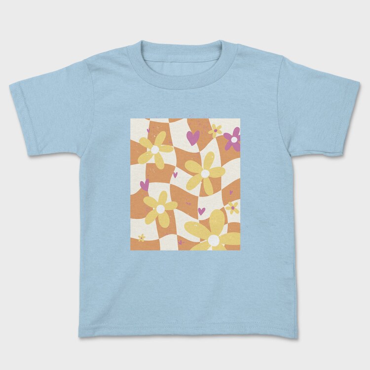 Danish Pastel Floral Checkered, Tricou Copii