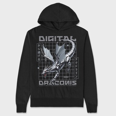 Digital Dragon Trend, Hanorac Oversize Barbati (Unisex)