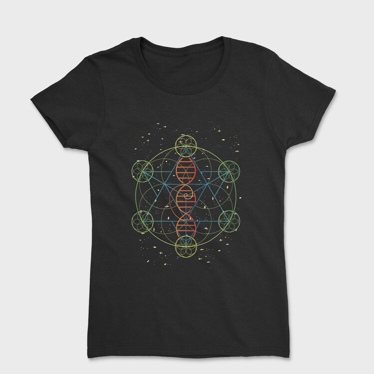 Dna Geometric Flower Of Life, Tricou Femei