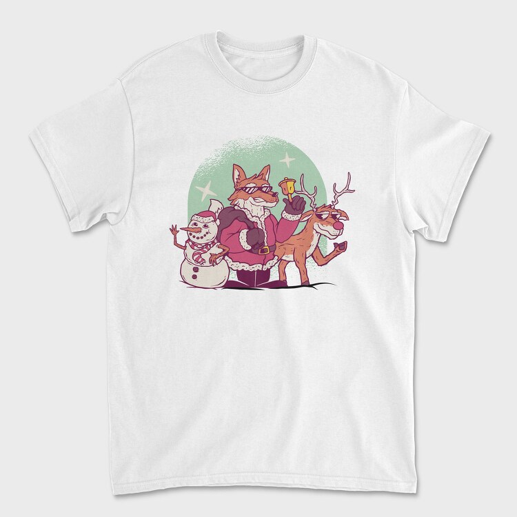 Fox Santa Christmas, Tricou Barbati (Unisex)