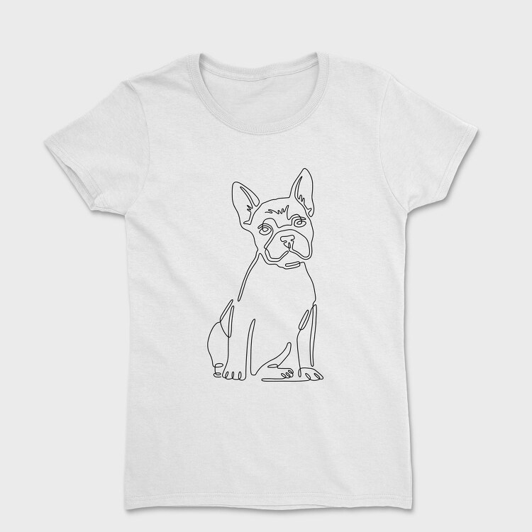 French Bulldog Continuous Line, Tricou Femei