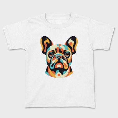 French Bulldog Geometric Bulldog, Tricou Copii