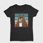 Brown Bear With Coffee Grumpy, Tricou Femei