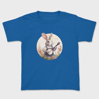 Bunny Playing Banjo Cottagecore, Tricou Copii