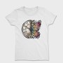 Butterfly And Vintage Clock, Tricou Femei