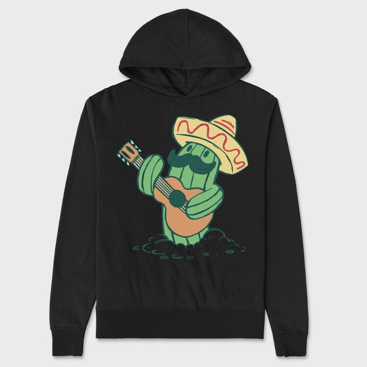 Cactus With Mexican Hat And Guitar 5 De Mayo, Hanorac Oversize Barbati (Unisex)