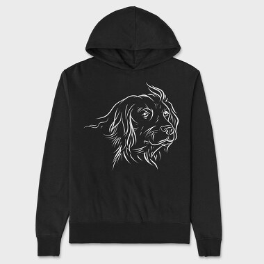 Dog German Breed Line Art Kleiner Munsterlander, Hanorac Oversize Barbati (Unisex)