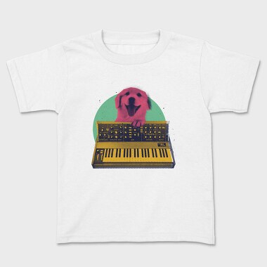 Dog Playing Keyboard Synth, Tricou Copii