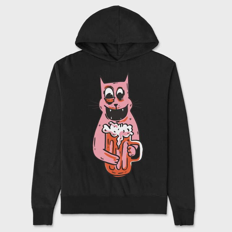 Drunk Cat, Hanorac Oversize Barbati (Unisex)