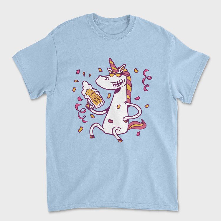Drunk Unicorn With Beer Bachelor, Tricou Barbati (Unisex)