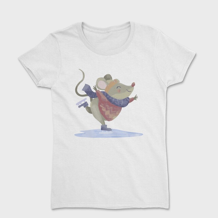 Ice Skating Mouse, Tricou Femei
