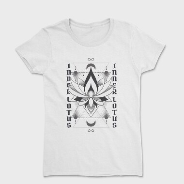 Inner Lotus Flower Monochrome Tote, Tricou Femei