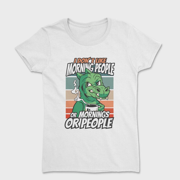 Introvert Cartoon Dinosaur Coffee, Tricou Femei