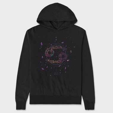 Cancer Floral Zodiac Sign, Hanorac Oversize Barbati (Unisex)