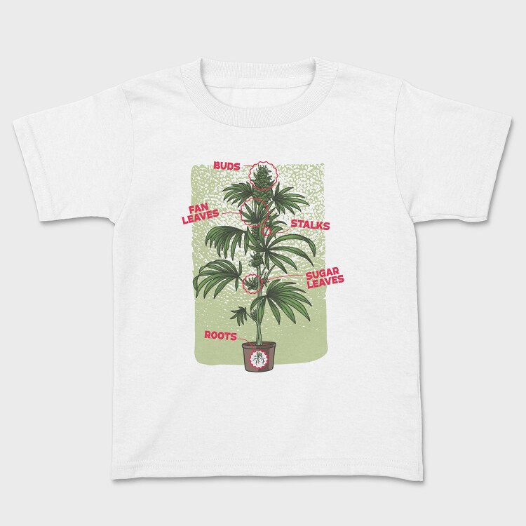 Cannabis Plant Chart Nature Weed, Tricou Copii