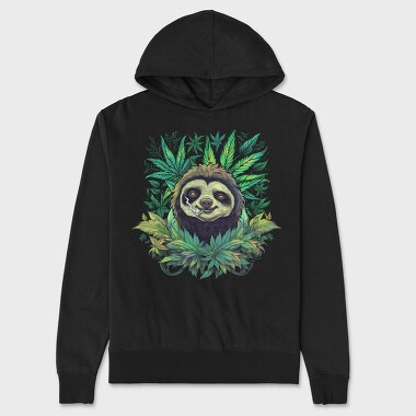 Cannabis Sloth, Hanorac Oversize Barbati (Unisex)