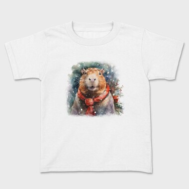 Capybara Christmas Throw Pillow, Tricou Copii