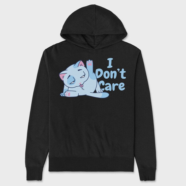 Cartoon Cat Licking I Don T Care, Hanorac Oversize Barbati (Unisex)