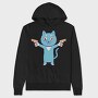Cartoon Cat With Guns Pew Pew, Hanorac Oversize Barbati (Unisex)