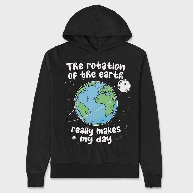 Earth Rotation Humor, Hanorac Oversize Barbati (Unisex)