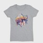 Elephant On Geometric Shapes Animals, Tricou Femei