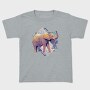 Elephant On Geometric Shapes Animals, Tricou Copii