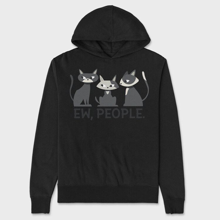 Ew People Cats, Hanorac Oversize Barbati (Unisex)