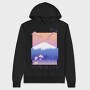 Japanese Mountain Landscape Vaporwave Anime, Hanorac Oversize Barbati (Unisex)
