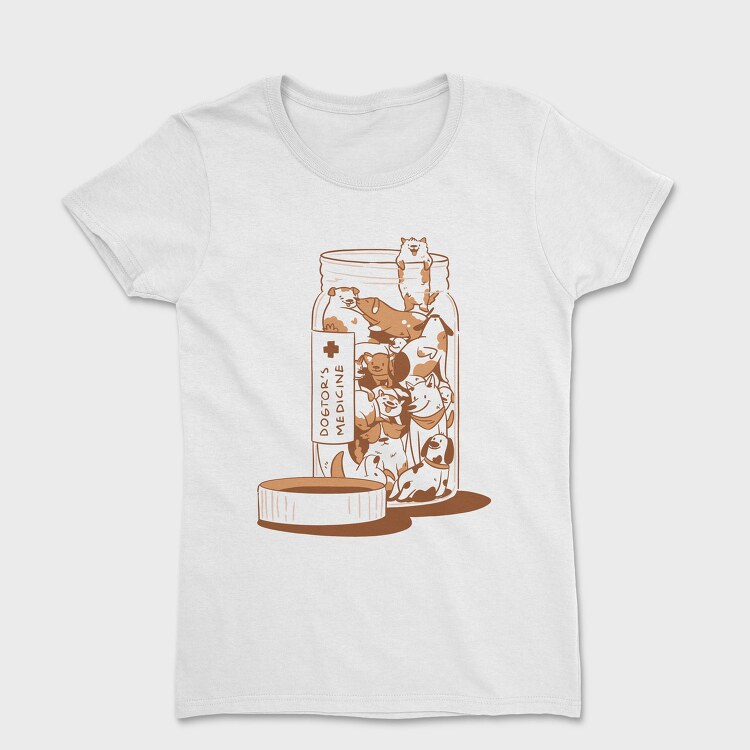 Jar Of Dog Animals Dogtors Medicine Cartoon, Tricou Femei