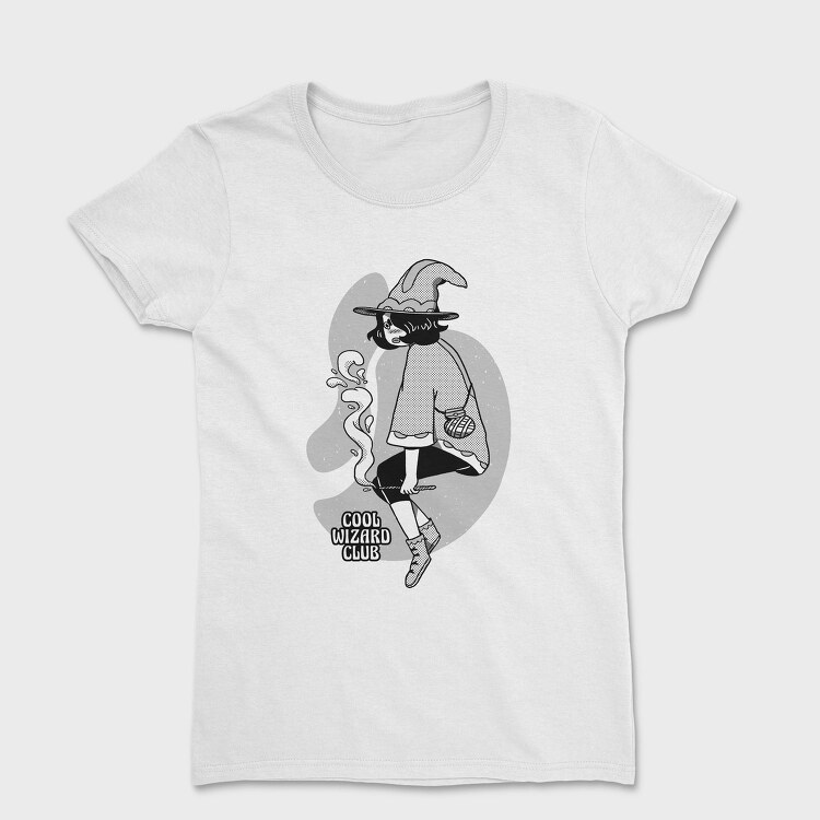 Cartoon Wizard Girl Fantasy Cool Club, Tricou Femei