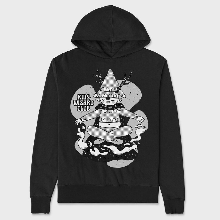 Cartoon Wizard Kid Fantasy Kids Club, Hanorac Oversize Barbati (Unisex)