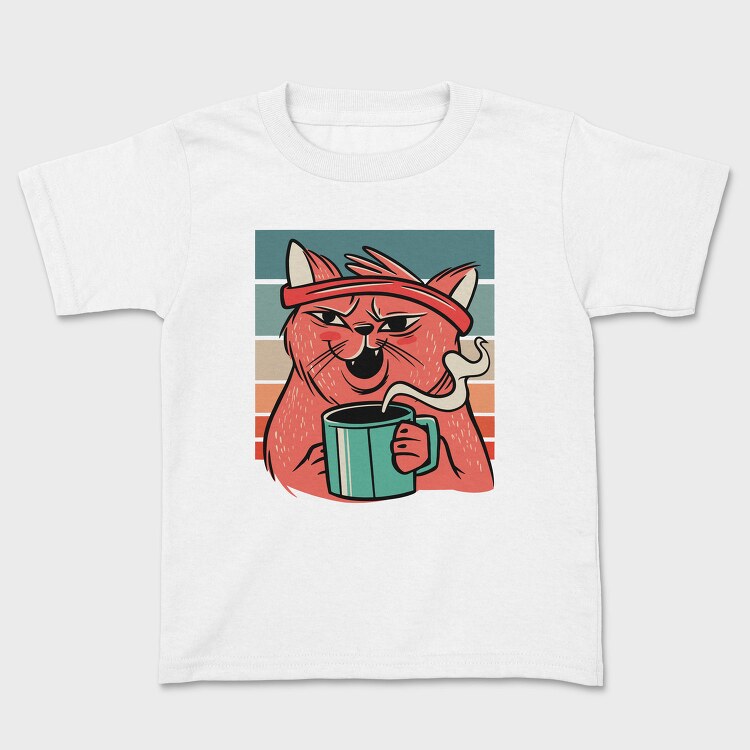 Cat Drinking Coffee (2), Tricou Copii