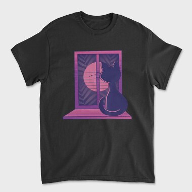 Cat In Window, Tricou Barbati (Unisex)