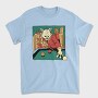 Cat Playing Billiards Biliard, Tricou Barbati (Unisex)