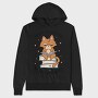 Cat Reading Books, Hanorac Oversize Barbati (Unisex)