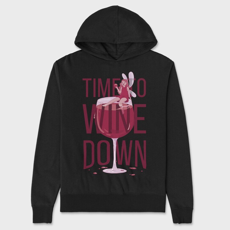 Fairy In Wine Glass Wine, Hanorac Oversize Barbati (Unisex)