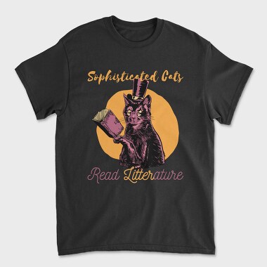 Fancy Cat Literature Litterature, Tricou Barbati (Unisex)