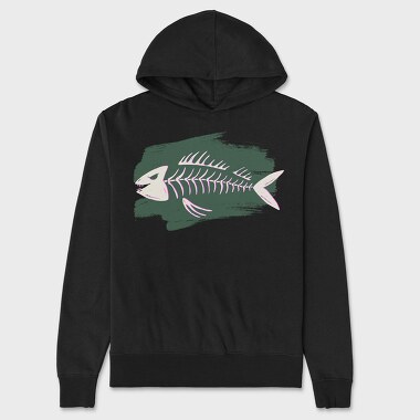Fish Skeleton, Hanorac Oversize Barbati (Unisex)