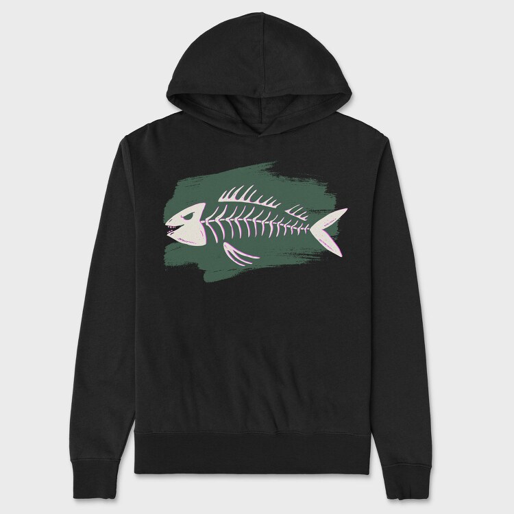 Fish Skeleton, Hanorac Oversize Barbati (Unisex)