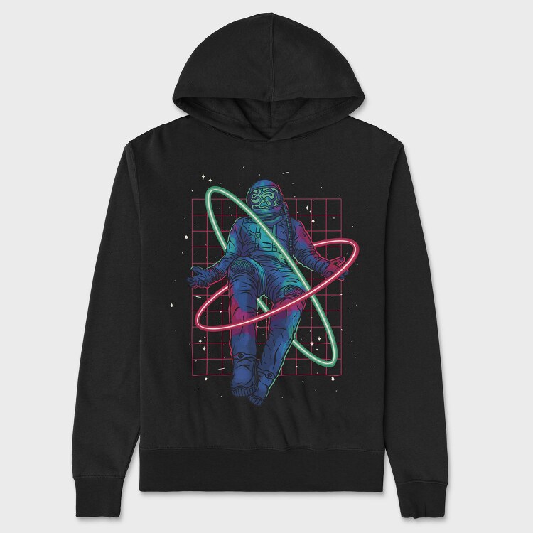 Floating Astronaut Neon Psicodelic, Hanorac Oversize Barbati (Unisex)