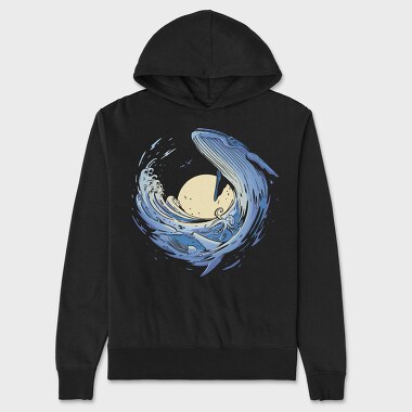 Ocean Wave Whale Sea Animals, Hanorac Oversize Barbati (Unisex)