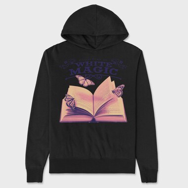 Open Book And Butterflies White Magic Tote, Hanorac Oversize Barbati (Unisex)